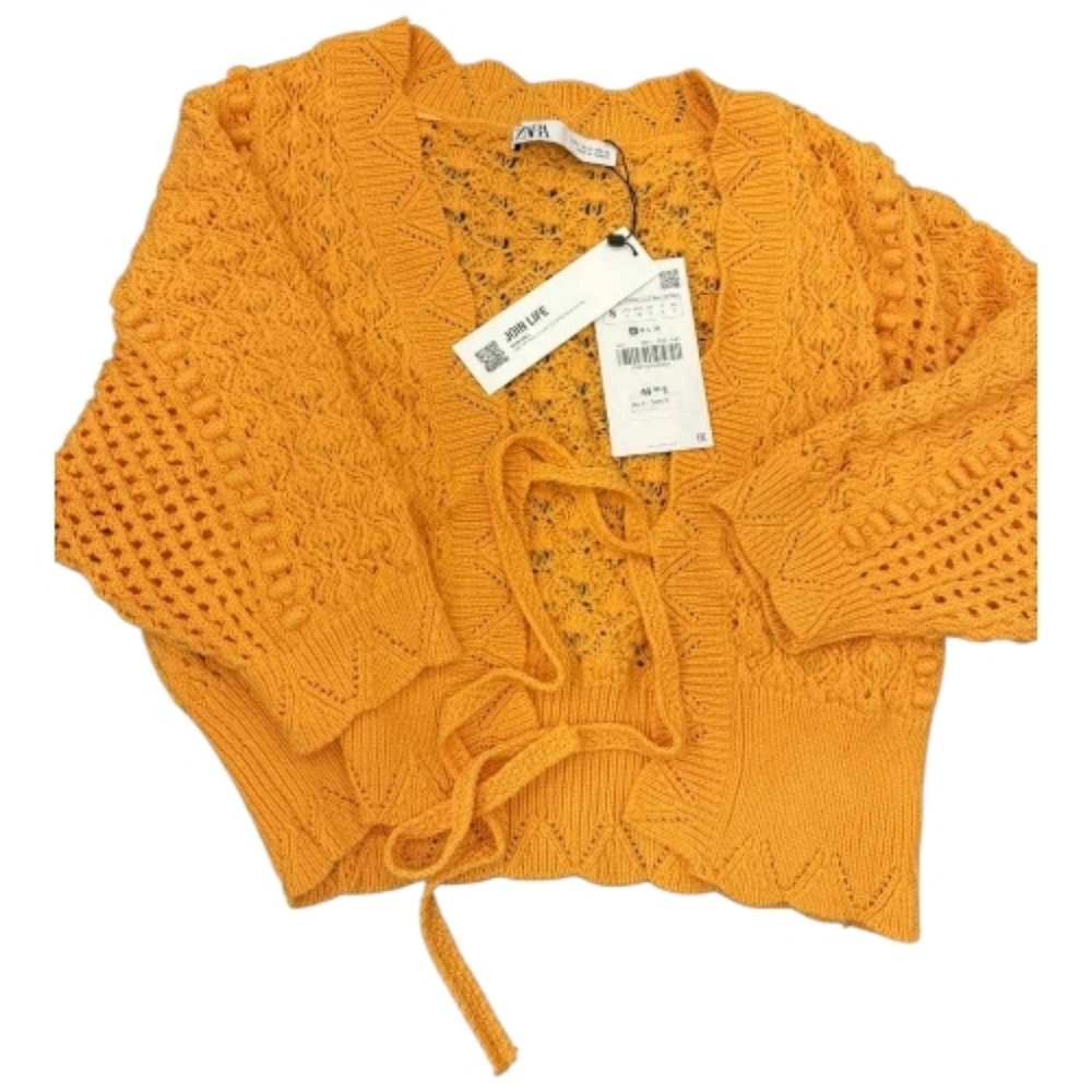 ✨️ HOST PICK ✨️ Zara Mustard Yellow Tie Front Cardigan - Picture 4 of 5